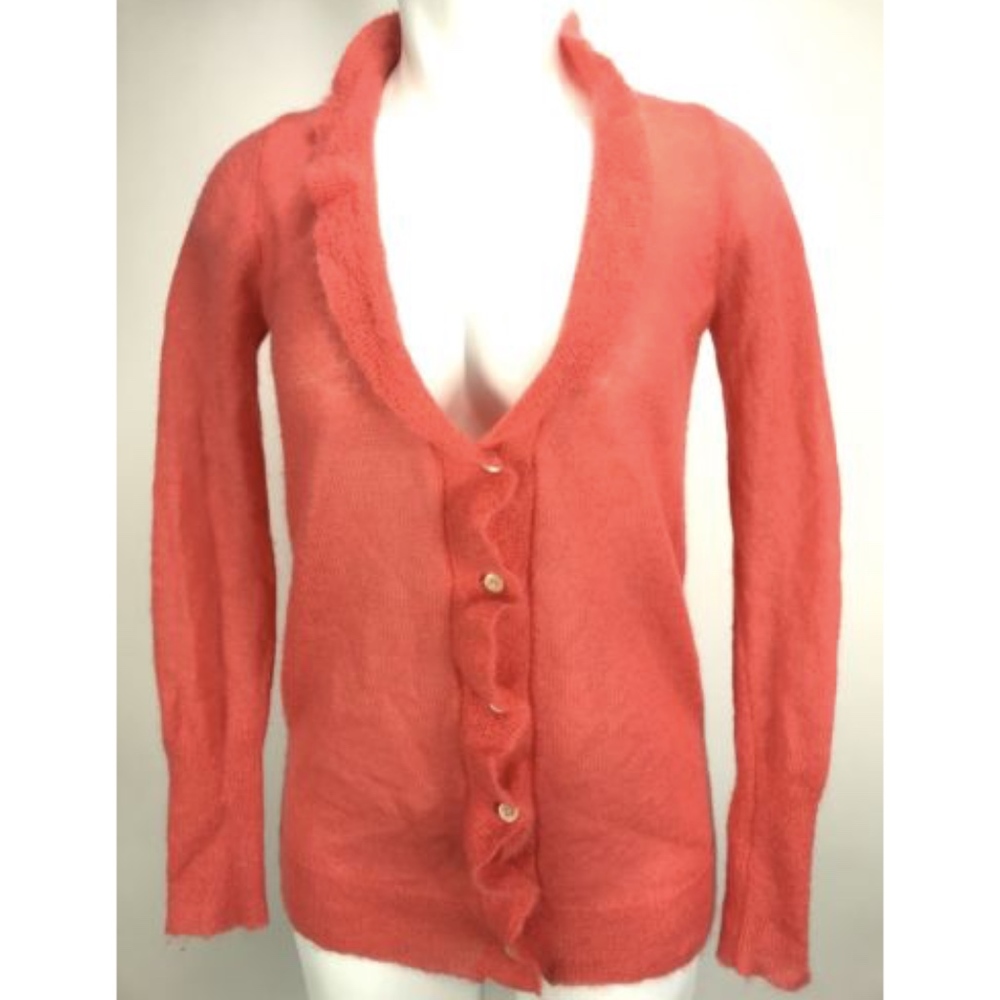 J. Crew Small Cardigan Coral Mohair Wool Blend